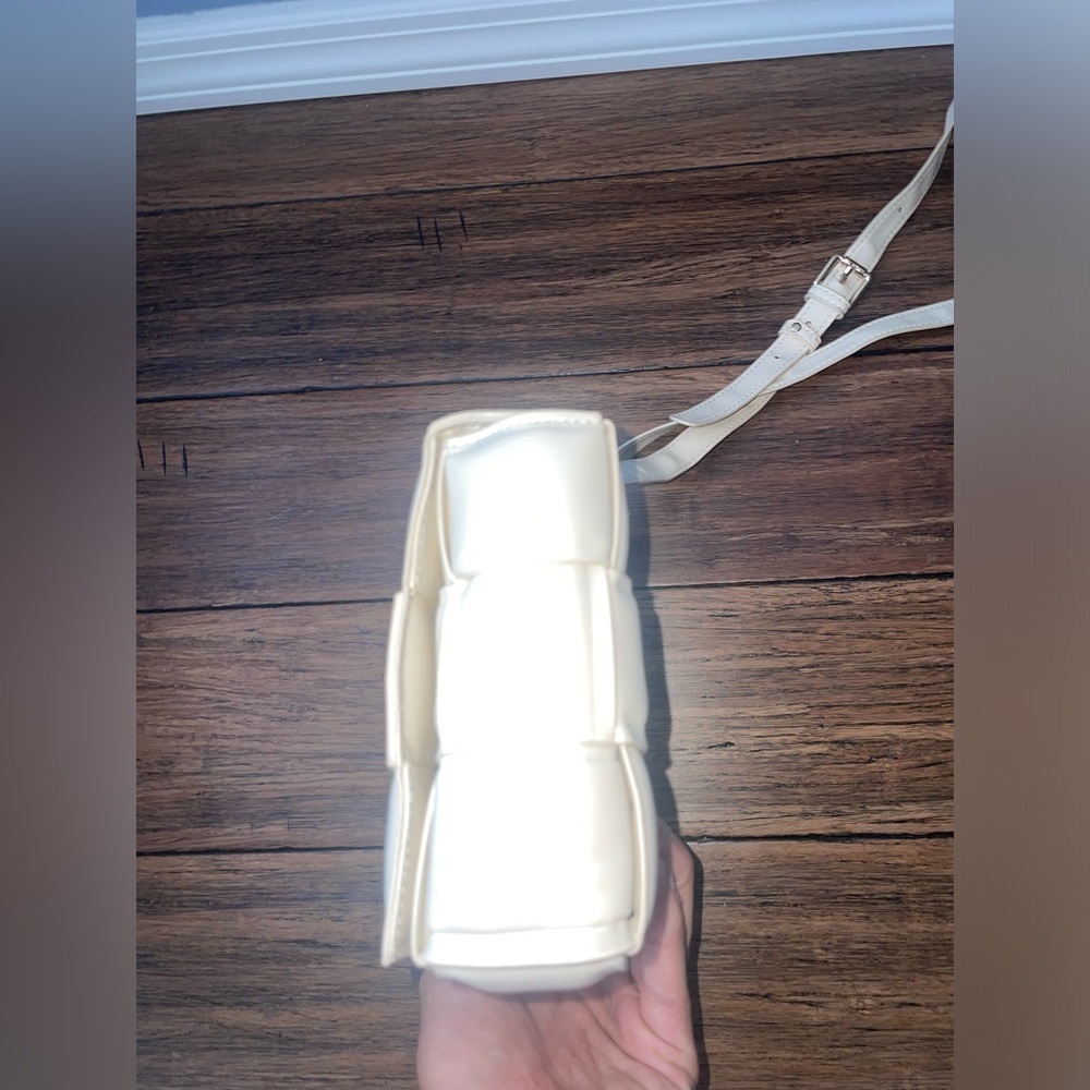 Fall bag 🔥 crossbody quilted Cream purse woven square bag bone chain strap bag - Picture 14 of 15